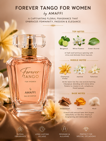 Forever Tango For Women by AMAFFI 2.54 oz + 1.7 oz gift Perfume Spray
