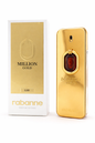 Rabanne Million Gold perfume bottle and packaging on a white background