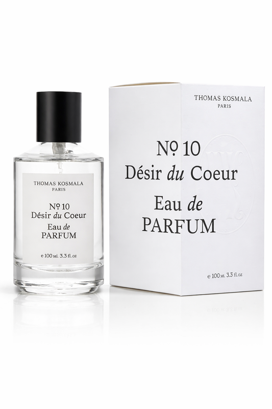 Eau de Parfum bottle and packaging with 'Thomas Kormala' branding on a white background